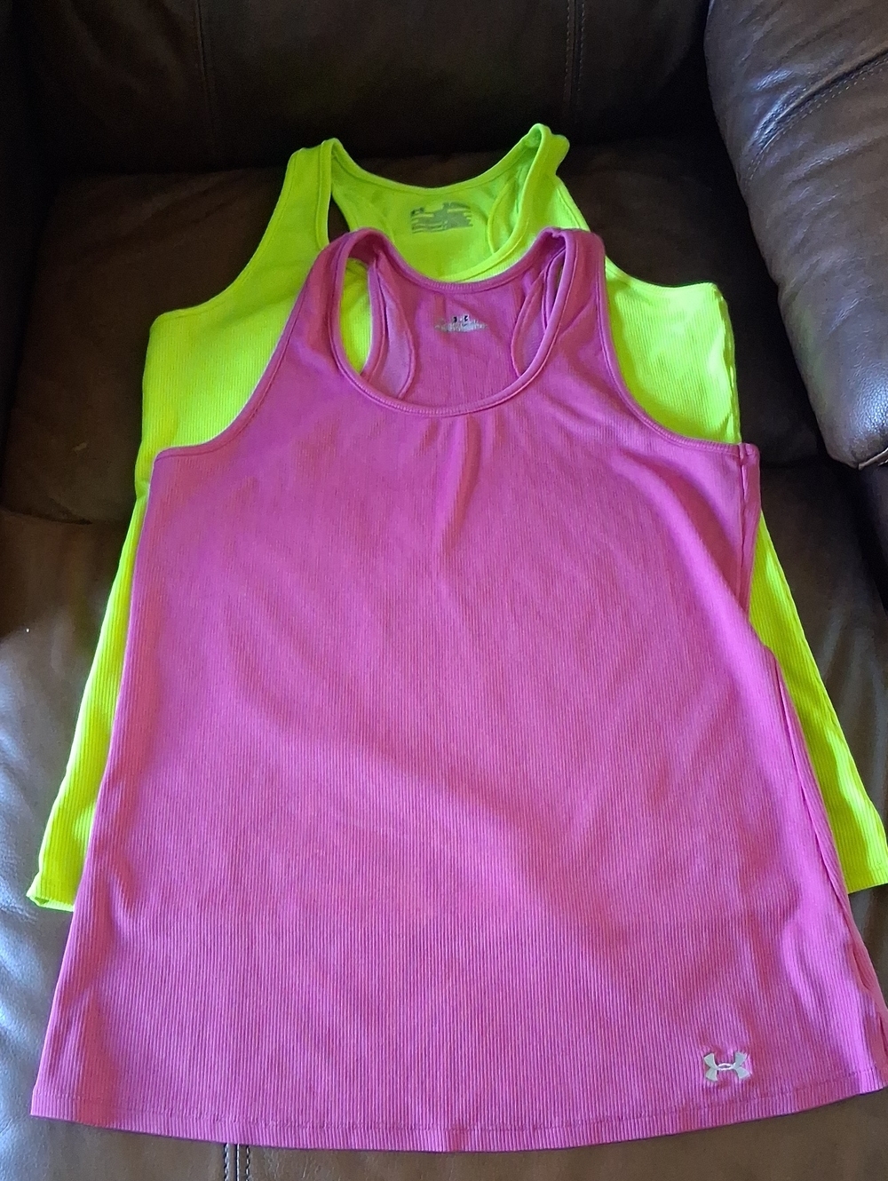 5 Under Armour Champion Neon Rib Tank Tops Pink Yellow XL XXL - Picture 7 of 12
